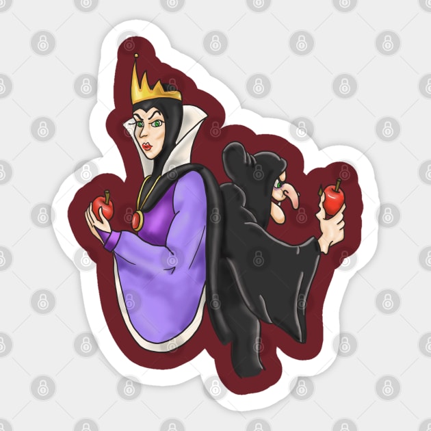 Two sides of the Queen- no background Sticker by tesiamarieart